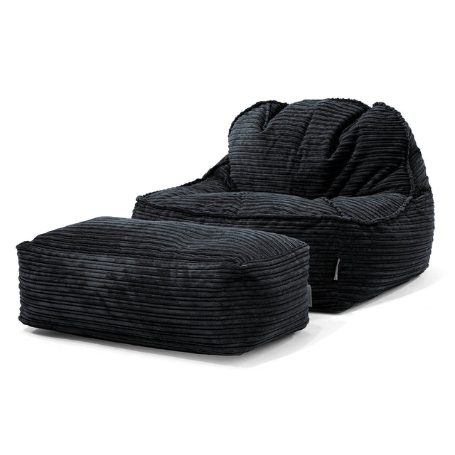 Saccosäckstolen Sloucher 2.0 - Klassisk Manchestertyg Svart 02