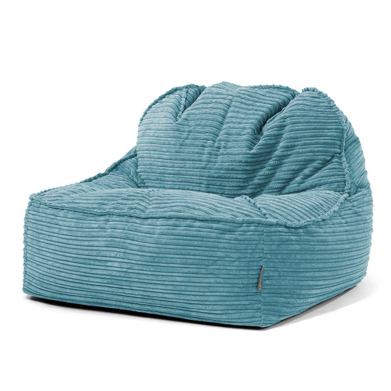 Saccosäckstolen Sloucher 2.0 - Klassisk Manchestertyg Turkos 01