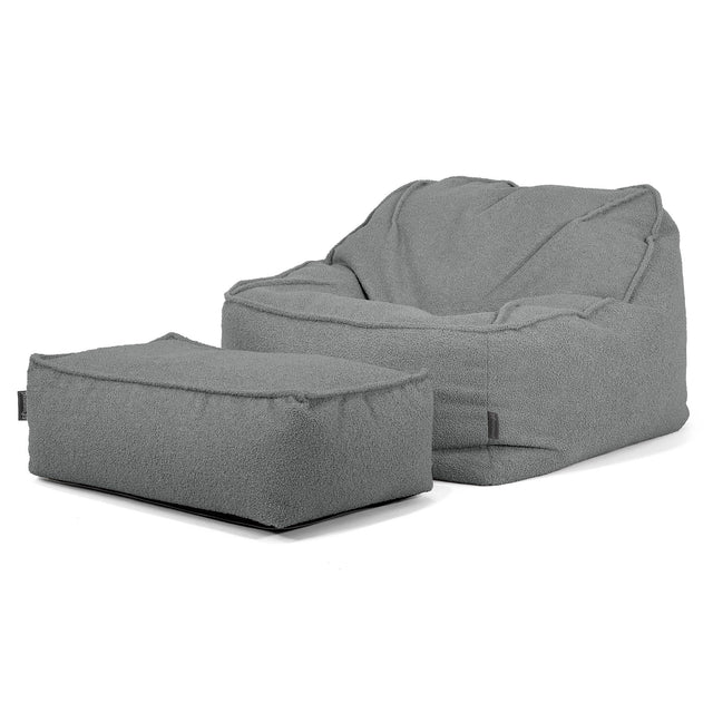 Saccosäckstolen Sloucher - Boucle Grå