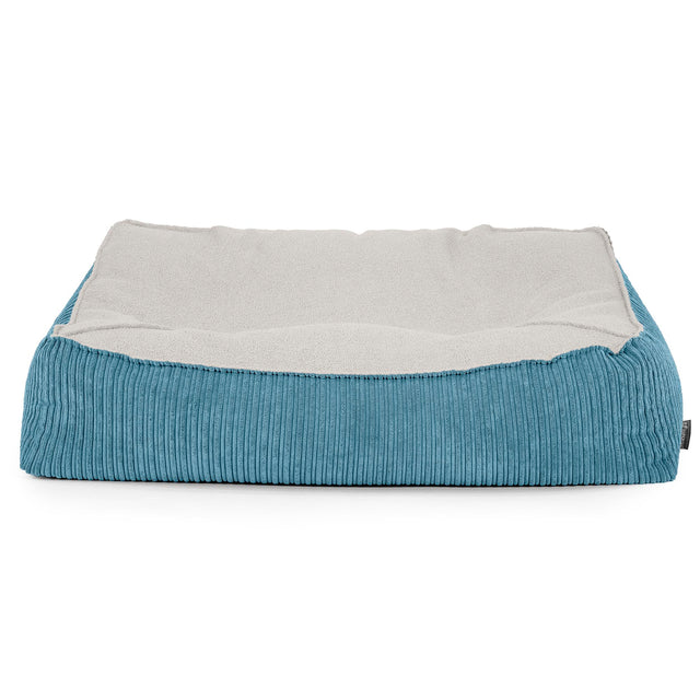 Saccosäcksoffan Sloucher - Boucle & Manchestertyg Turkos 02