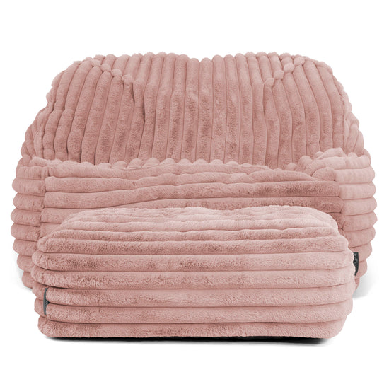Saccosäckstolen Sloucher - Ultraplyschmanchestertyg Gammelrosa 03