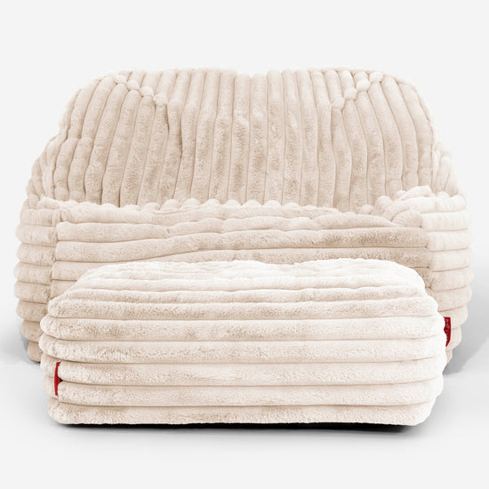 Saccosäckstolen Sloucher - Ultraplyschmanchestertyg Gräddvit 03