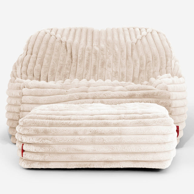 Saccosäckstolen Sloucher - Ultraplyschmanchestertyg Gräddvit 03