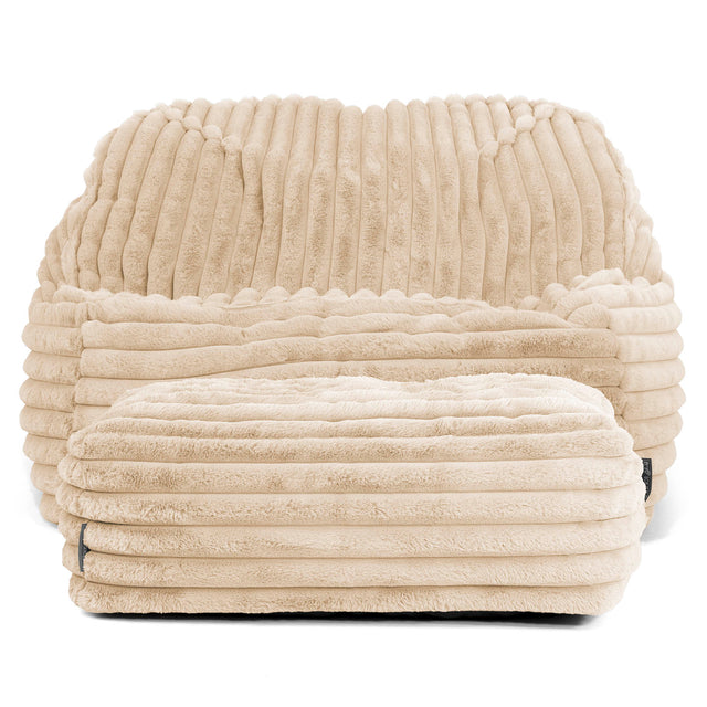 Saccosäckstolen Sloucher - Ultraplyschmanchestertyg Gräddvit 03