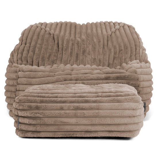 Saccosäckstolen Sloucher - Ultraplyschmanchestertyg Minkbrun 03
