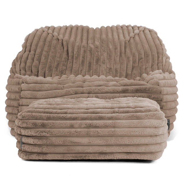 Saccosäckstolen Sloucher - Ultraplyschmanchestertyg Minkbrun 03