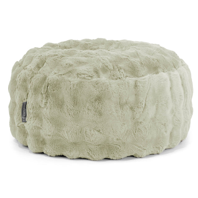 Sittpuff Rund - Fuskpäls Bubble Salviagrön 01