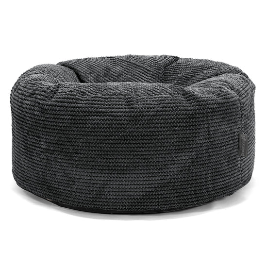 Sittpuff Rund - Pom-pom Svart 01