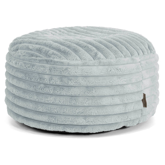 Sittpuff Rund - Ultraplyschmanchestertyg Ankäggsblå 01