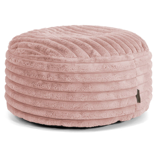 Sittpuff Rund - Ultraplyschmanchestertyg Gammelrosa 01