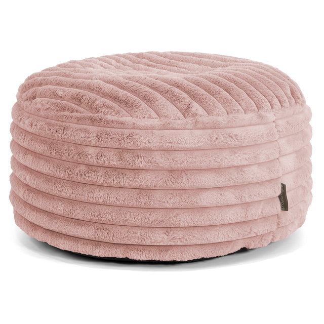 Sittpuff Rund - Ultraplyschmanchestertyg Gammelrosa 01
