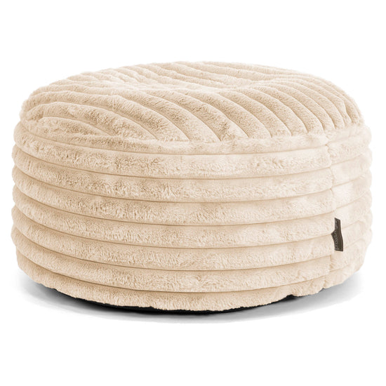 Sittpuff Rund - Ultraplyschmanchestertyg Gräddvit 01