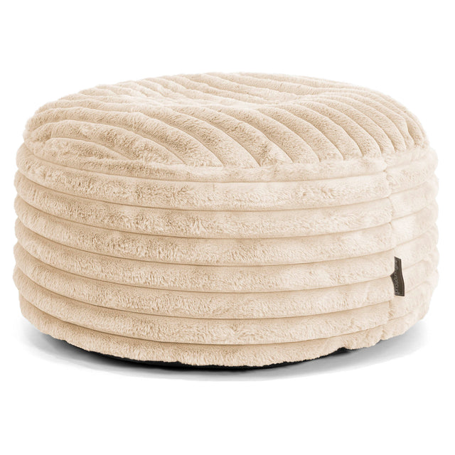 Sittpuff Rund - Ultraplyschmanchestertyg Gräddvit 01