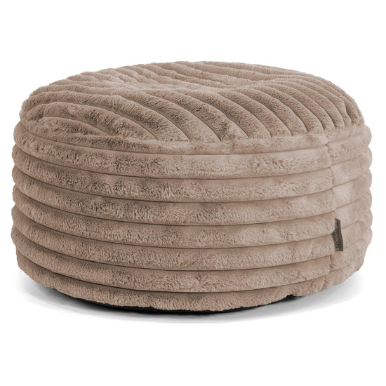 Sittpuff Rund - Ultraplyschmanchestertyg Minkbrun 01