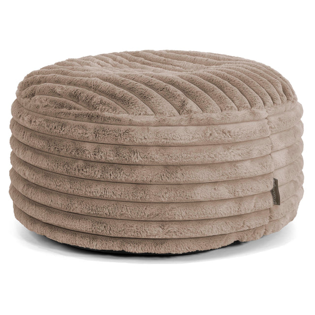 Sittpuff Rund - Ultraplyschmanchestertyg Minkbrun 01