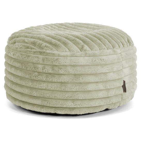 Sittpuff Rund - Ultraplyschmanchestertyg Salviagrön 01