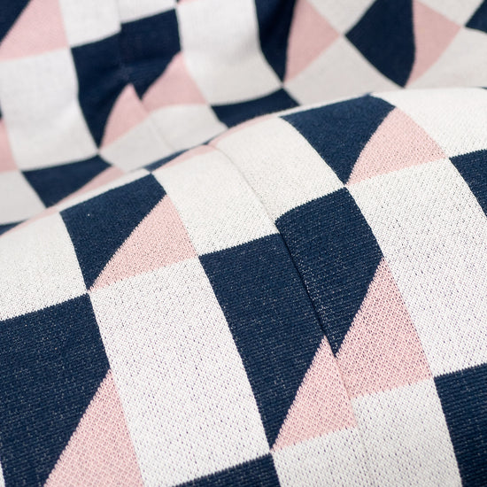 Sittsäck Gamingstol - Stickad Geometrisk Blå 03