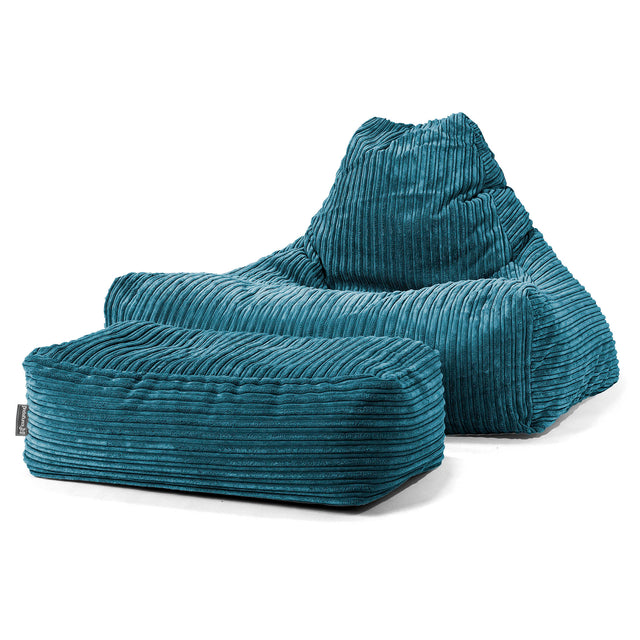 Sittsäck Lounge - Klassisk Manchestertyg Teal 02