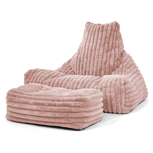 Sittsäck Lounge - Ultraplyschmanchestertyg Gammelrosa 02