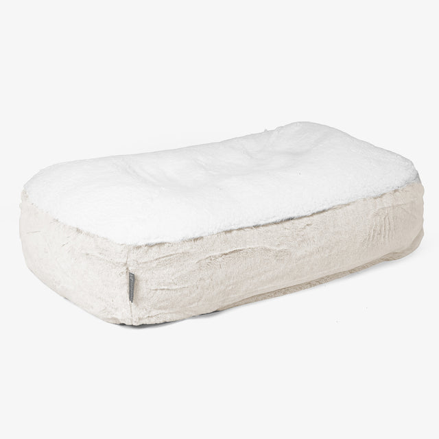 Sloucher Mellanstor Hundsäng - Fuskkaninpäls Vit 01