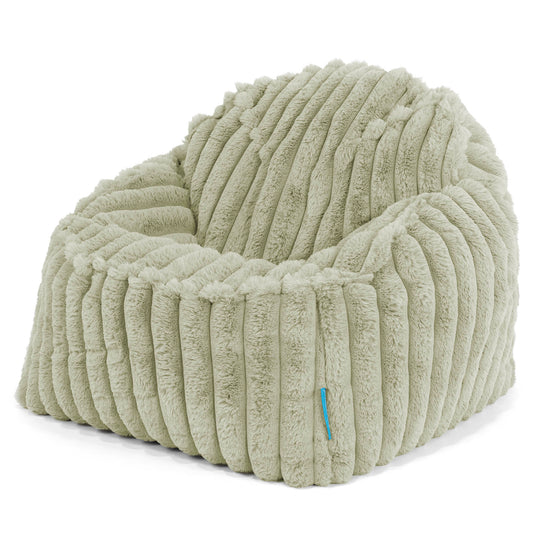 Sloucher Saccosäck för Barn 2-6 år - Ultraplyschmanchestertyg Salviagrön 01