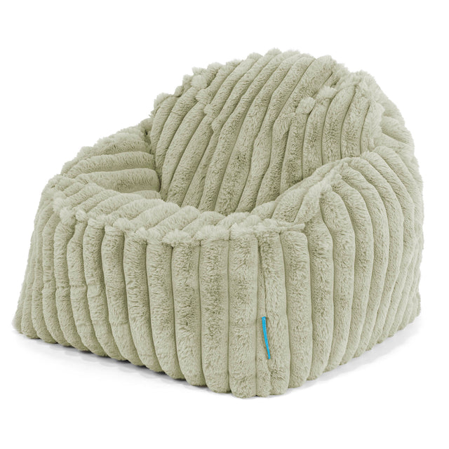 Sloucher Saccosäck för Barn 2-6 år - Ultraplyschmanchestertyg Salviagrön 01