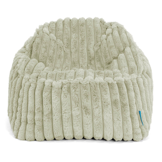 Sloucher Saccosäck för Barn 2-6 år - Ultraplyschmanchestertyg Salviagrön 02