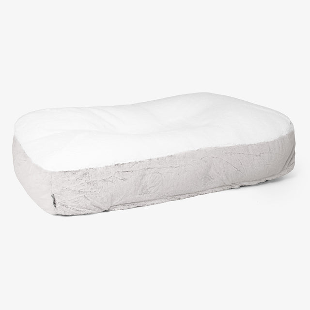 Sloucher XL Hundsäng - Fuskkaninpäls Ljusgrå 01