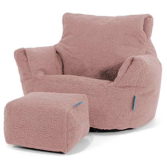 Småbarnfåtölj Saccosäck 1-3 år - Boucle Rosa 02