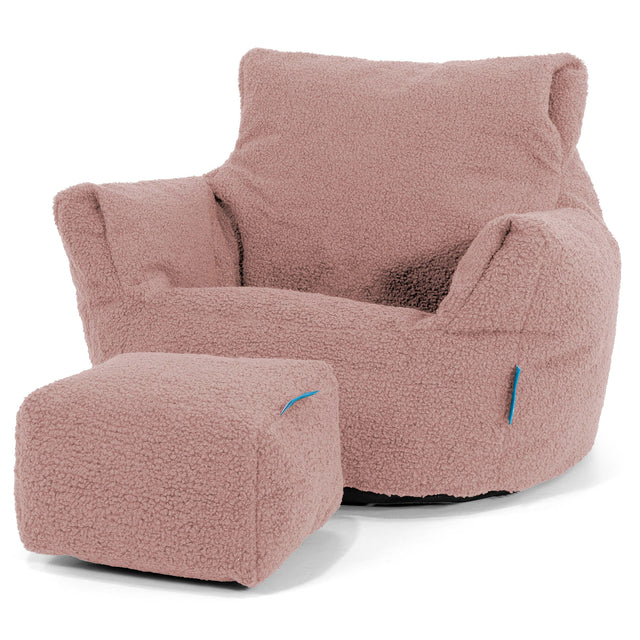 Småbarnfåtölj Saccosäck 1-3 år - Boucle Rosa 02