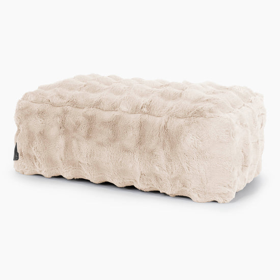 Stor Fotpall - Fuskpäls Bubble Gräddvit 01