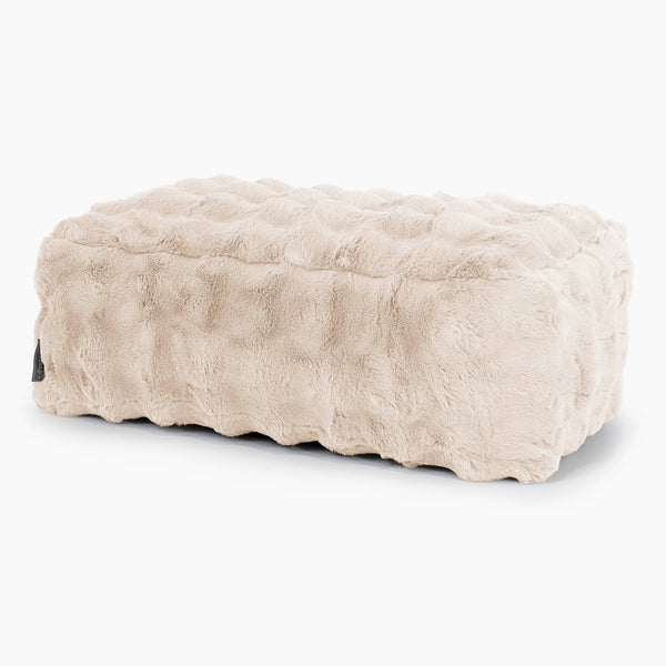 Stor Fotpall - Fuskpäls Bubble Gräddvit 01