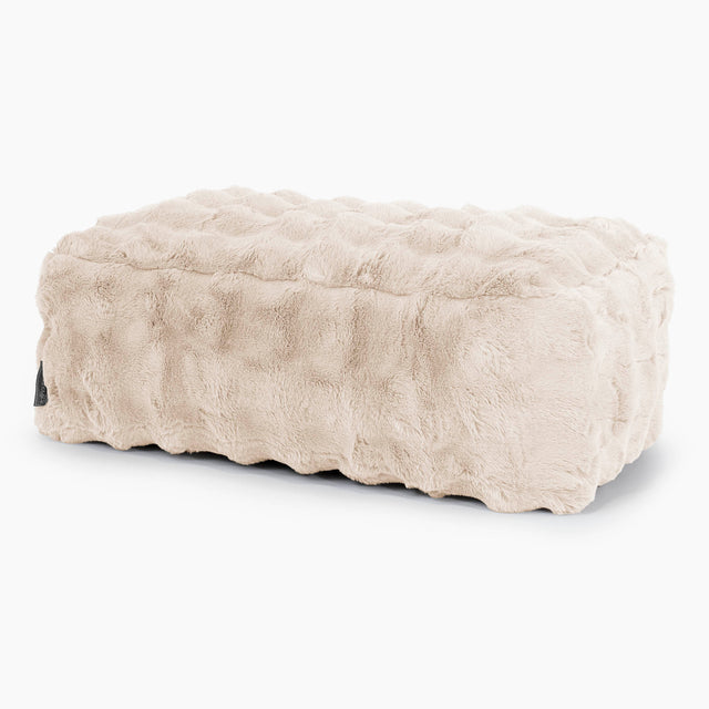 Stor Fotpall - Fuskpäls Bubble Gräddvit 01