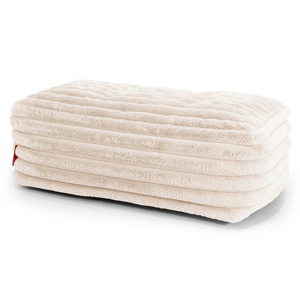 Stor Fotpall - Ultraplyschmanchestertyg Gräddvit 01