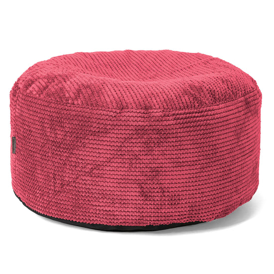 Stor Rund Fotpall - Pom-pom Pastellröd01