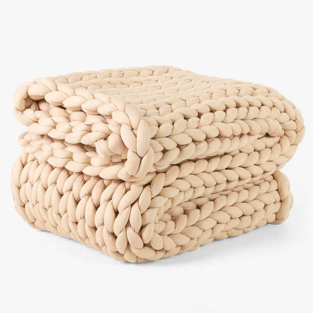 Tyngdfilt för Vuxna - Grov stickning Brungrå 01