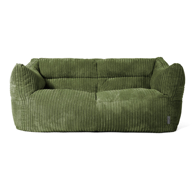 Victor Saccosäcksoffa - Klassisk Manchestertyg Skogsgrön 01