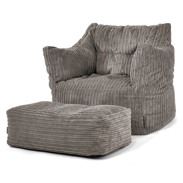 Victor Saccosäckstol - Klassisk Manchestertyg Grafitgrå 02