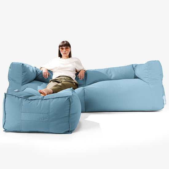 SoleiStorm™ Ultra 2000 h+ 3-sitsig Saccosäckssoffa för Utomhusbruk - Baby Blå 02