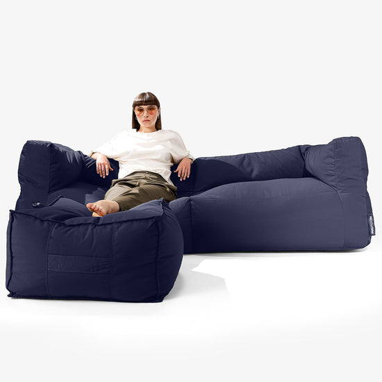 SoleiStorm™ Ultra 2000 h+ 3-sitsig Saccosäckssoffa för Utomhusbruk - Marinblå 02
