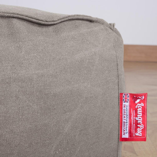 LOUNGE PUG®, Barnfåtölj Sittsäck, Stol, Stentvättad denim Grå