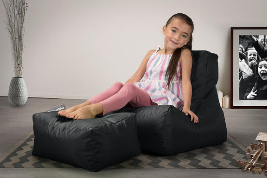 Big Bertha Original , SmartCanvas Sittsäck Lounger Barn, Svart