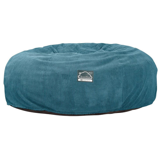 LOUNGE PUG, Dubbel Saccosäcksoffa XXL C3000-L, CloudSac Memoryskum, Våfflad Manchestertyg Turkos