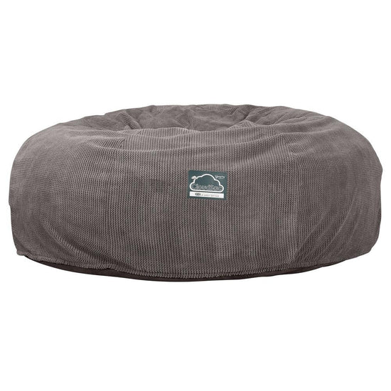 LOUNGE PUG, Dubbel Saccosäcksoffa XXL C3000-L, CloudSac Memoryskum, Våfflad Manchestertyg Mörkgrå