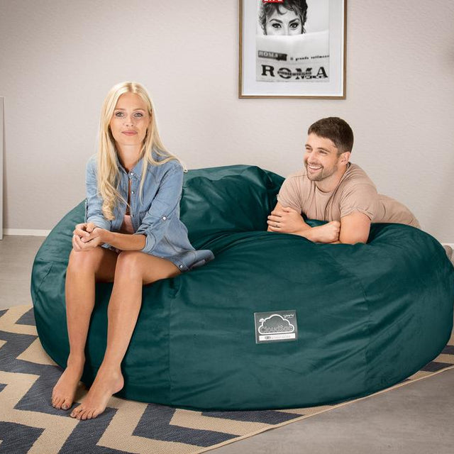 LOUNGE PUG, Dubbel Saccosäcksoffa XXL C3000-L, CloudSac Memoryskum, Sammet Teal
