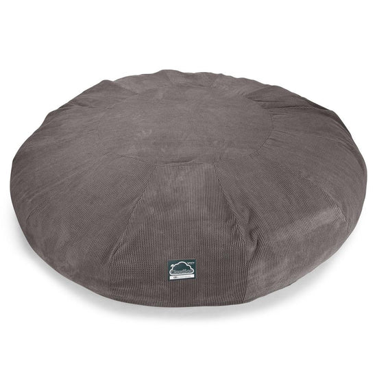 LOUNGE PUG, Titanic Saccosäcksoffa XXXXXL C5000-L, CloudSac Memoryskum, Pom-pom Mörkgrå
