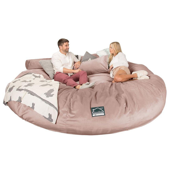LOUNGE PUG, Titanic Saccosäcksoffa XXXXXL C5000-L, CloudSac Memoryskum, Sammet Rosa