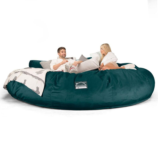LOUNGE PUG, Titanic Saccosäcksoffa XXXXXL C5000-L, CloudSac Memoryskum, Sammet Teal