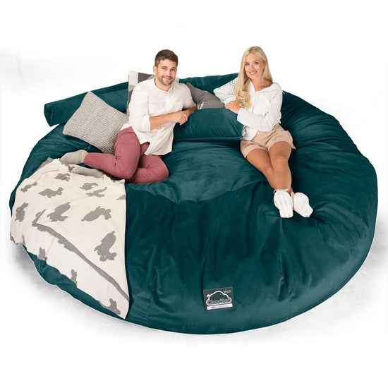 LOUNGE PUG, Titanic Saccosäcksoffa XXXXXL C5000-L, CloudSac Memoryskum, Sammet Teal