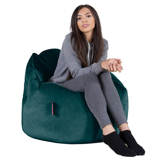 LOUNGE PUG®, Sittsäck Fåtölj 'Kram', Stol, Saccosäck, Sammet Teal